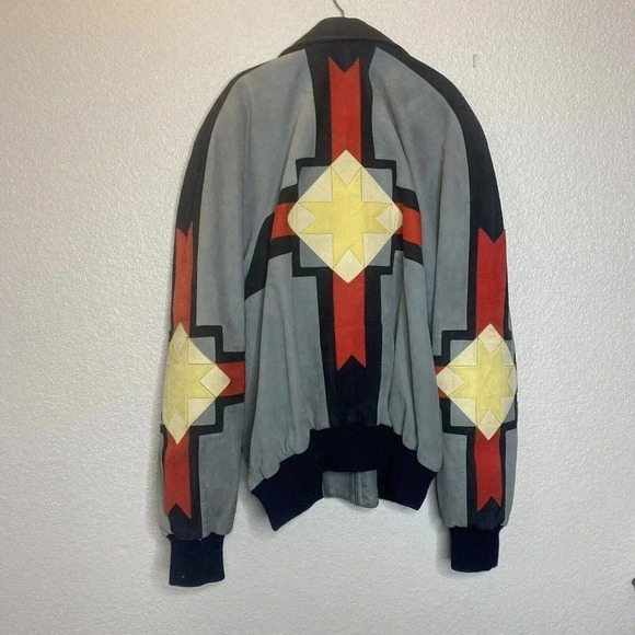 HOBO Michael Hoban North Beach Men’s Sz 46 Aztec Leather Jacket Made in USA - Picture 6 of 12